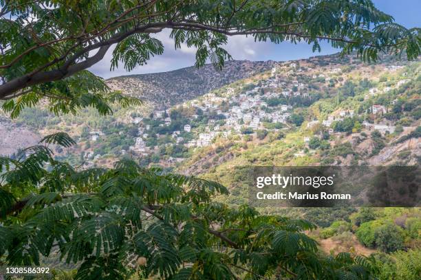 makrinitsa village, near volos, pelion peninsula, magnesia, aegean sea, greece. - pelion fotografías e imágenes de stock