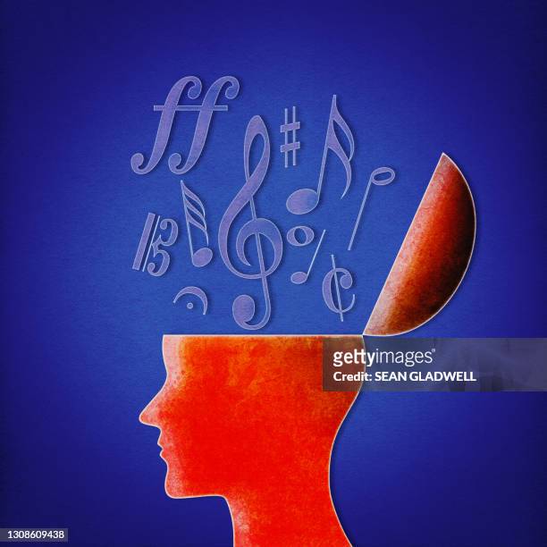 musical head illustration - concert icon stock pictures, royalty-free photos & images