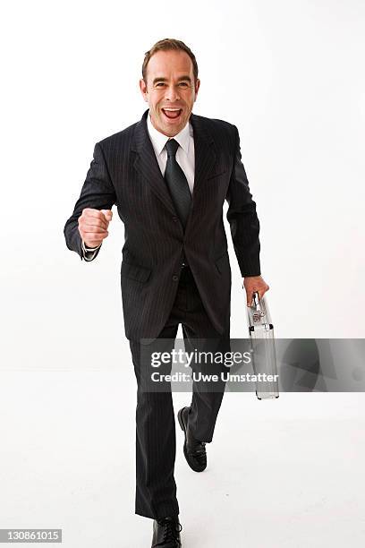 businessman running - man full body isolated stock pictures, royalty-free photos & images