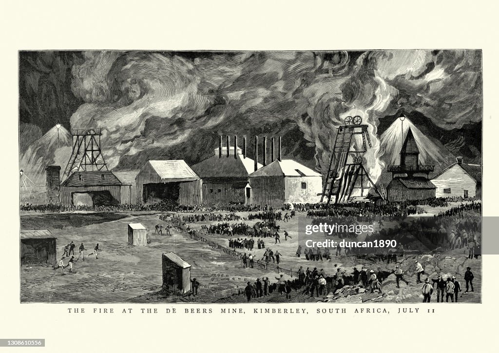 The fire at the De Beers Mine, Kimberley, South Africa, July 11, 1888