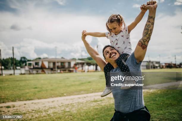 father and daughter spend quality time together - fathers day text stock pictures, royalty-free photos & images