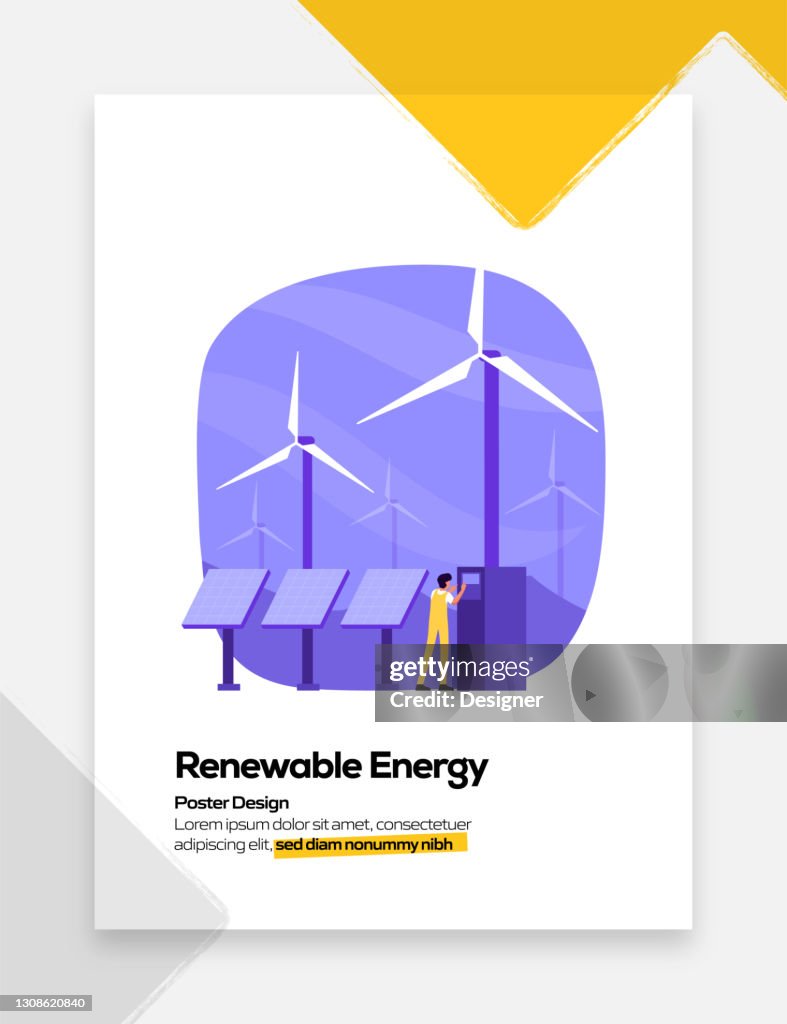 Concepto De Energía Renovable Para Carteles Portadas Y Banners Ilustración  Vectorial De Diseño Plano Moderno Ilustración de stock - Getty Images