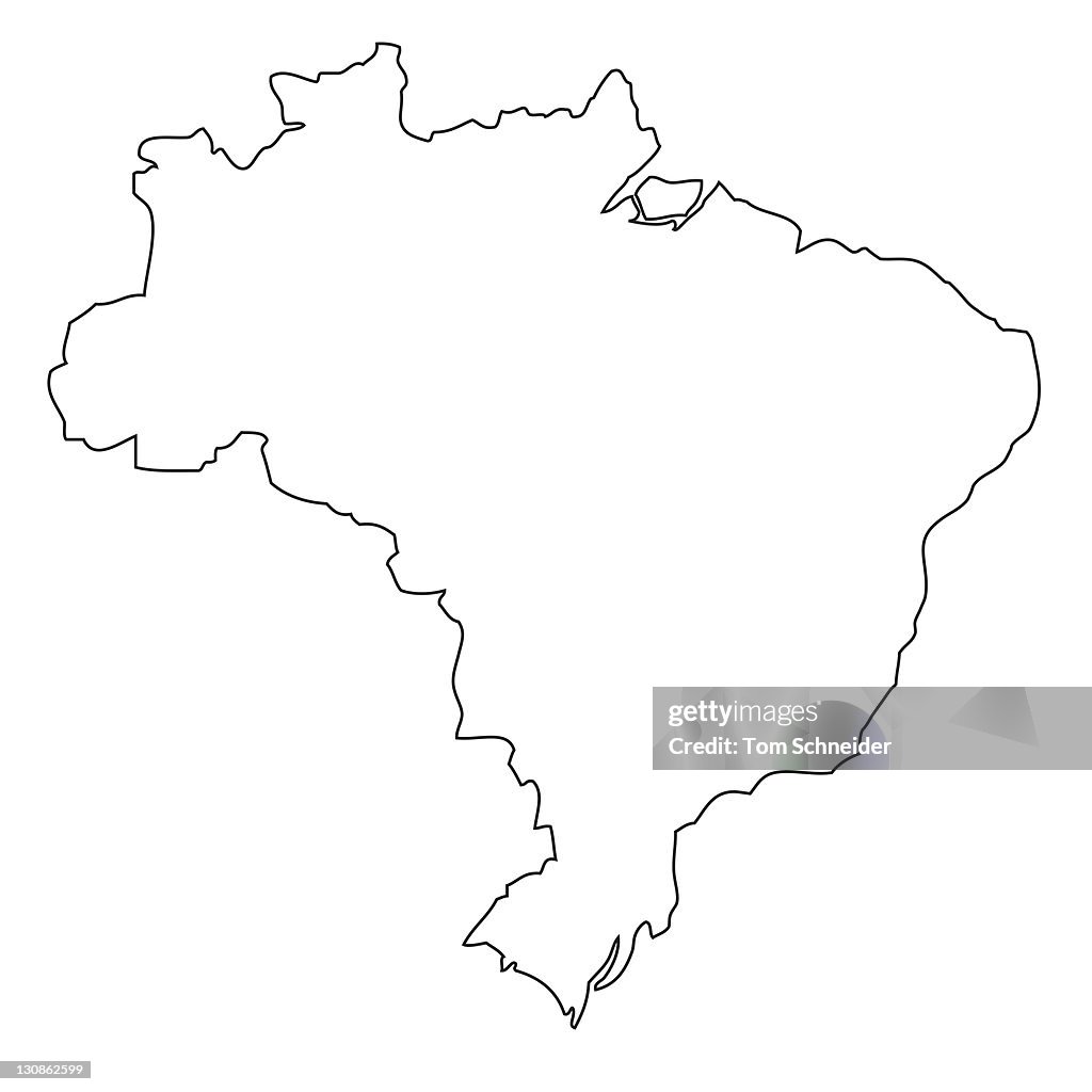 Outline, map of Brazil