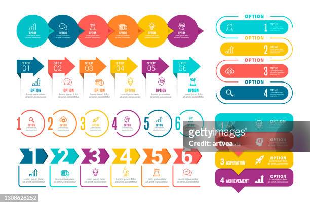 set of infographic elements - personal organizer stock illustrations