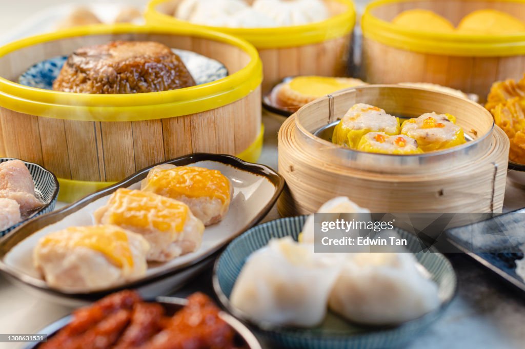 Tradition chinese food dim sum display