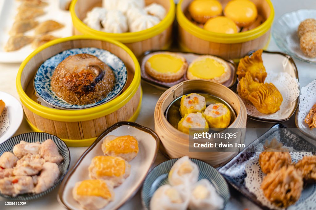 Tradition chinese food dim sum display