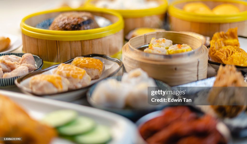 Tradition chinese food dim sum display