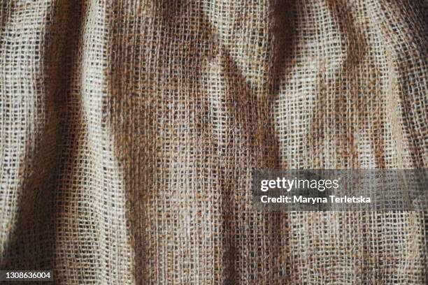 burlap fabric background. - hessian stock pictures, royalty-free photos & images