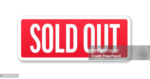 sold out - banner, label, paper, button template vector stock illustration - sold out ribbon stock illustrations