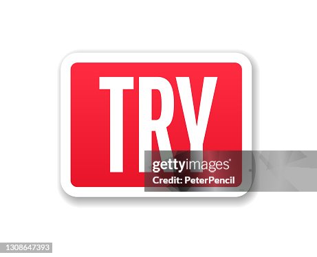 Try Banner Label Paper Button Template Vector Stock Illustration High ...