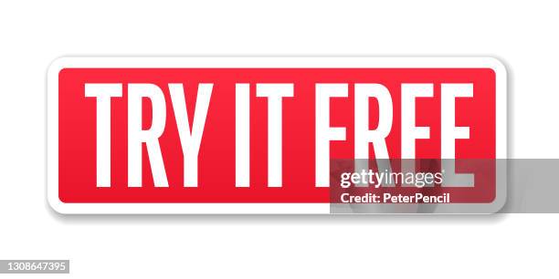 try it free - banner, label, paper, button template vector stock illustration - try something stock illustrations