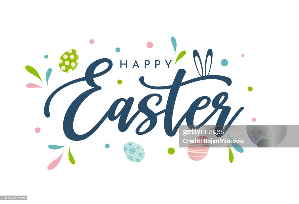 Happy Easter background, card, poster. Vector