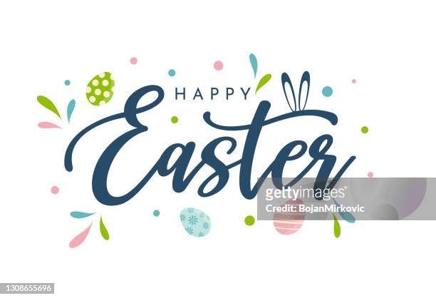 happy easter background, card, poster. vector - easter stock illustrations