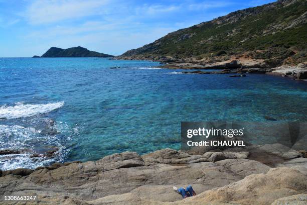 sunbathing south of france - ramatuelle stockfoto's en -beelden