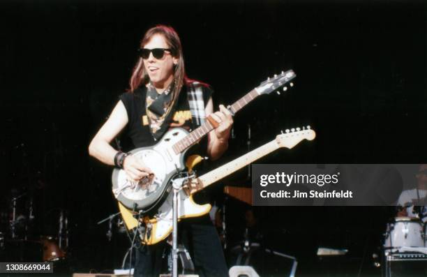 The Doobie Brothers perform at the Greek Theatre in Los Angeles, California on June 2, 1996.