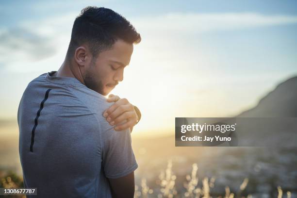 some days will be tougher than others - shoulder injury stock pictures, royalty-free photos & images