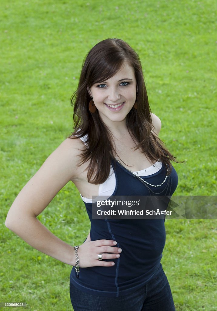 Portrait of a young woman smiling