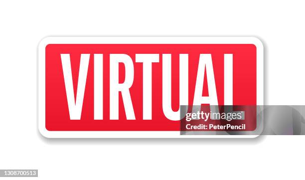 virtual - banner, label, paper, button template vector stock illustration - virtual awards stock illustrations
