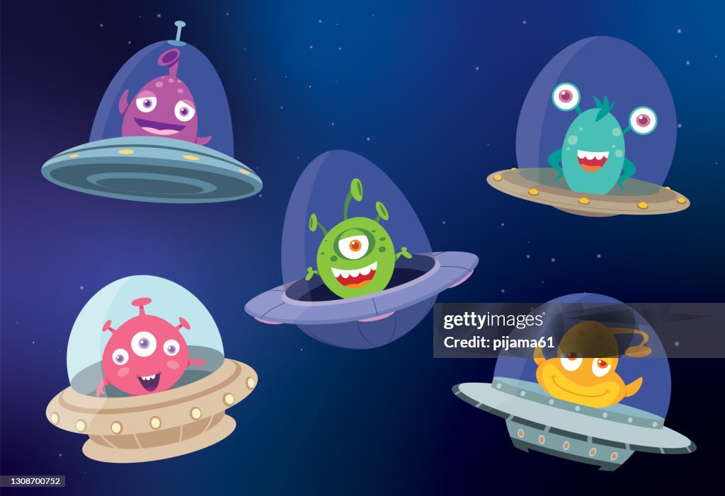 Set Of Space Aliens Monsters High-Res Vector Graphic - Getty Images
