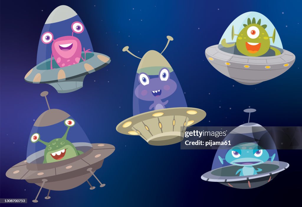 Set Of Space Aliens Monsters High-Res Vector Graphic - Getty Images