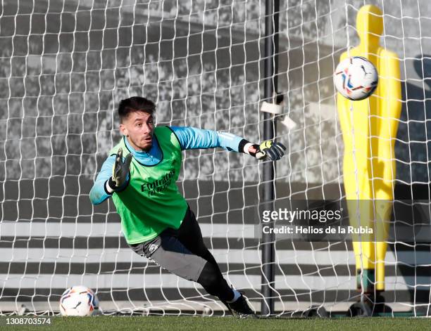 Diego Altube from Real Madrid CF at Valdebebas training ground on March 23, 2021 in Madrid, Spain.