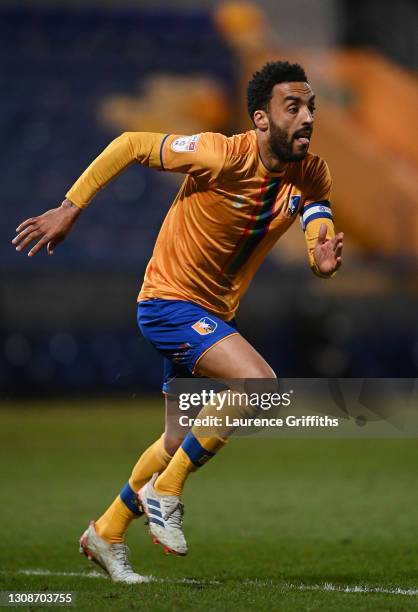 James Perch of Mansfield Town runs off the ball during the Sky Bet League Two match between Mansfield Town and Forest Green Rovers at One Call...