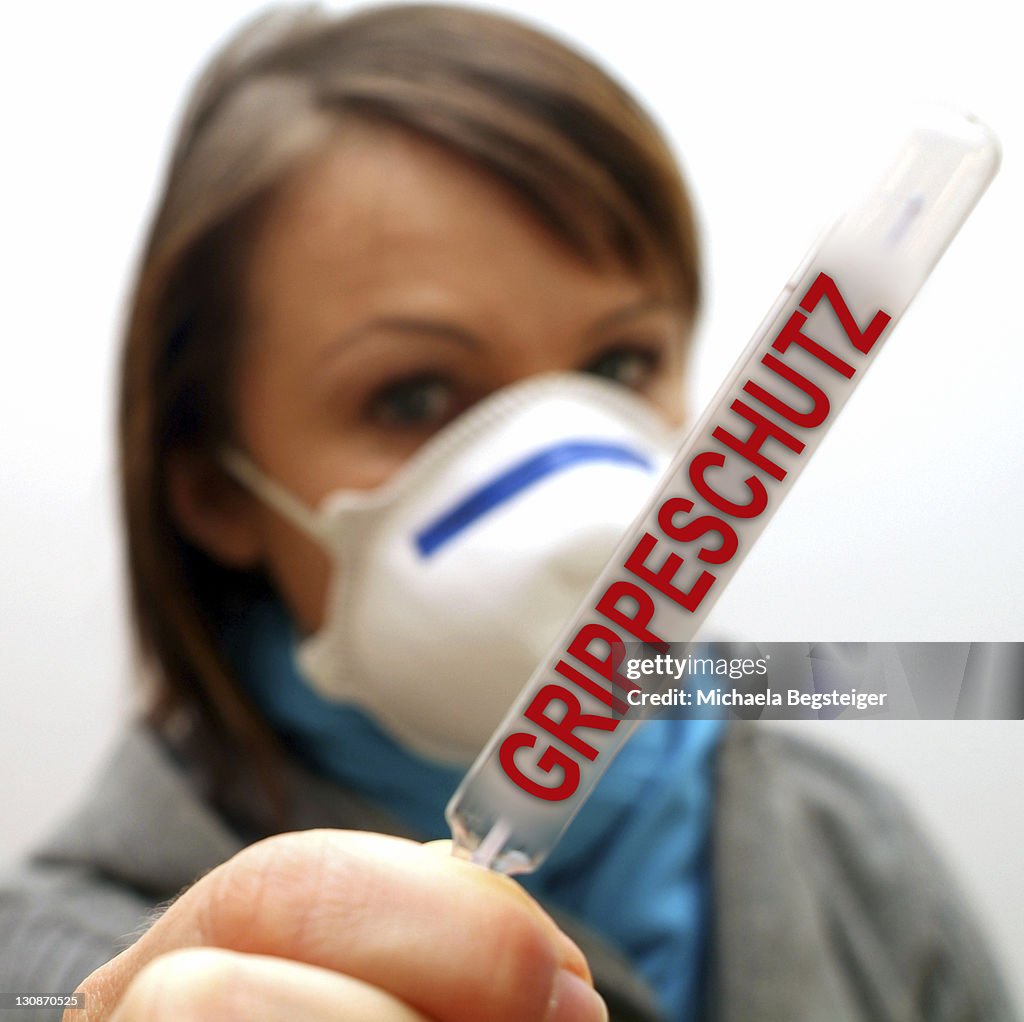 Symbolic for influenza prevention with protective mask