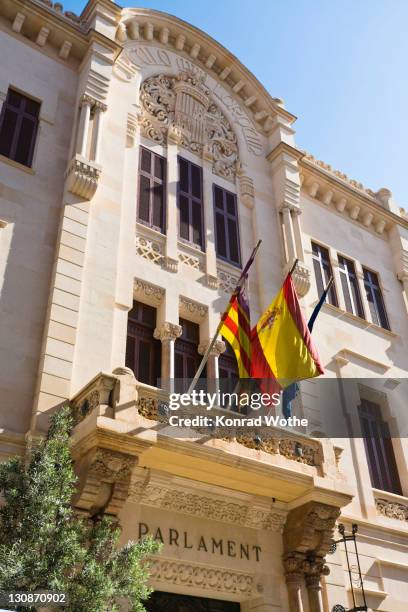 parlament of palma de mallorca, majorca, spain, europe - edifício do parlamento imagens e fotografias de stock
