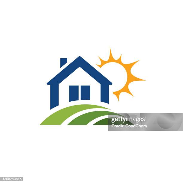 home-icon-design - gewerbegebiet stock-grafiken, -clipart, -cartoons und -symbole