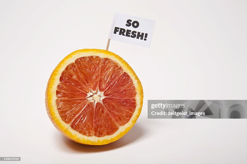 Blood orange, flag saying so fresh!