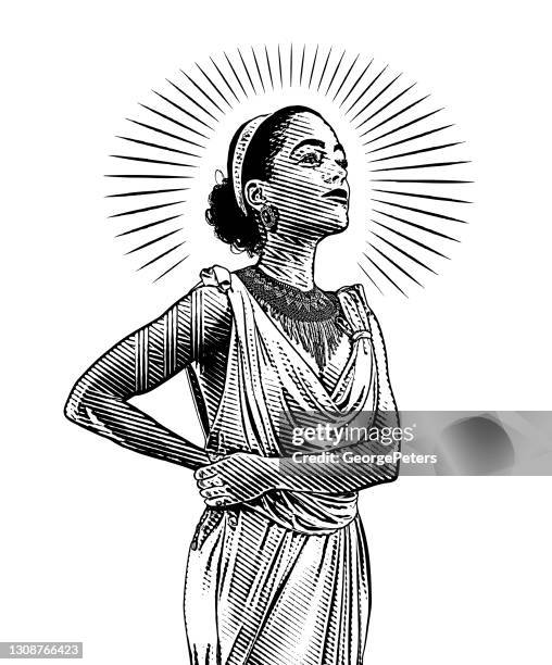 elegant african american woman - portrait woman stock illustrations