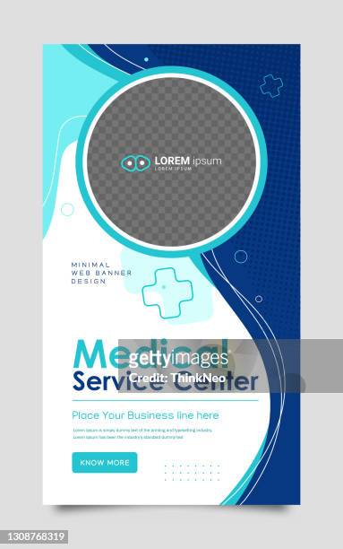 modern medical banner for social media post template - flyer leaflet stock illustrations