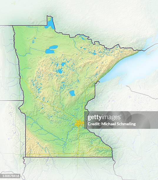 Minnesota Rim Map 11 Minnesota Relief Map Stock Photos, High-Res Pictures, and Images ...