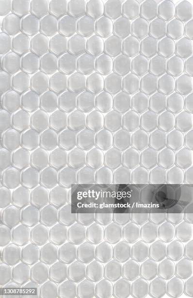 hexagon, pattern, transparent, air cap, glass, 3d - bubble wrap stock illustrations
