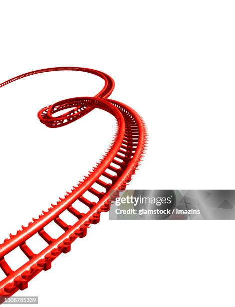 roller coaster, rail, number, 3, red, curve, 3d - 火車軌 幅插畫檔、美工圖案、卡通及圖標