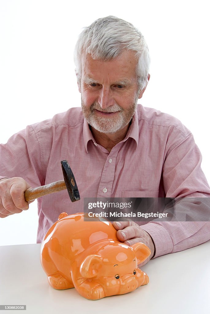 Retiree robs the piggy bank