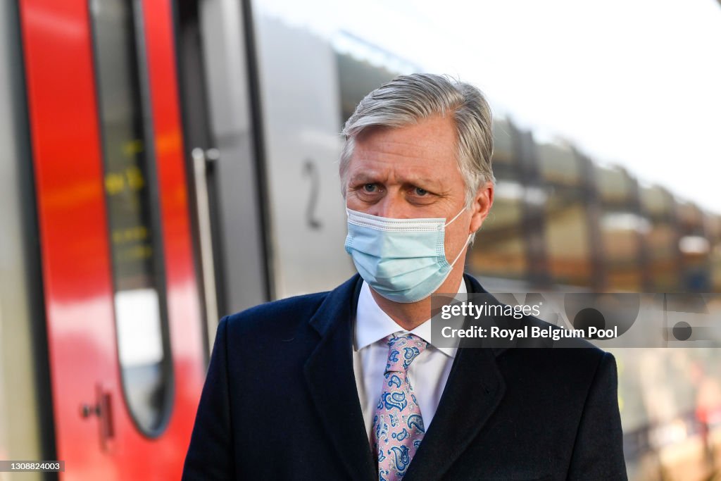 King Philippe Of Belgium Visits Train-Station Ottignies In Ottignies