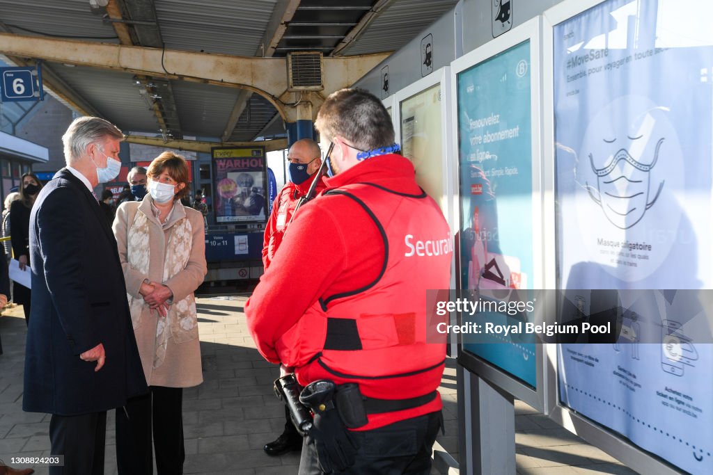 King Philippe Of Belgium Visits Train-Station Ottignies In Ottignies