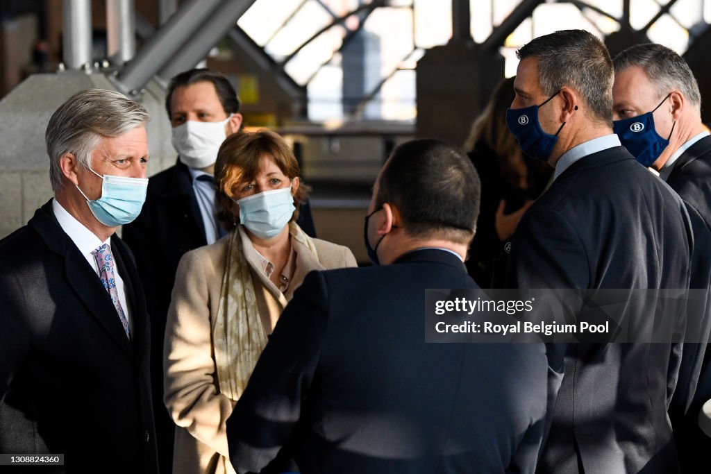 King Philippe Of Belgium Visits Train-Station Ottignies In Ottignies