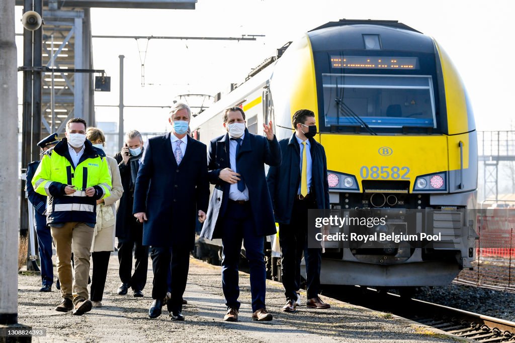 King Philippe Of Belgium Visits Train-Station Ottignies In Ottignies