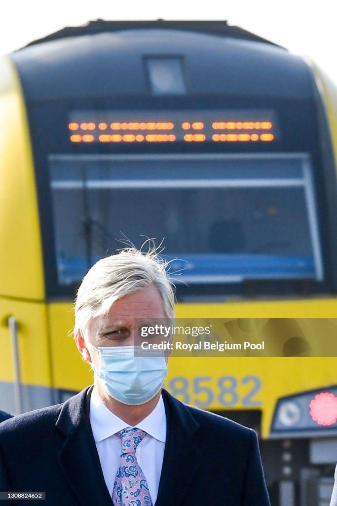 King Philippe Of Belgium Visits Train-Station Ottignies In Ottignies