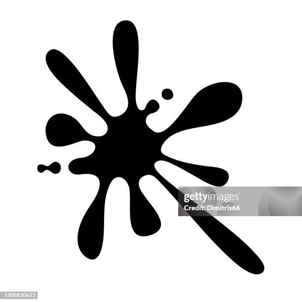 black ink blob splash. slime isolated on white background. - chocolate splash stock illustrations