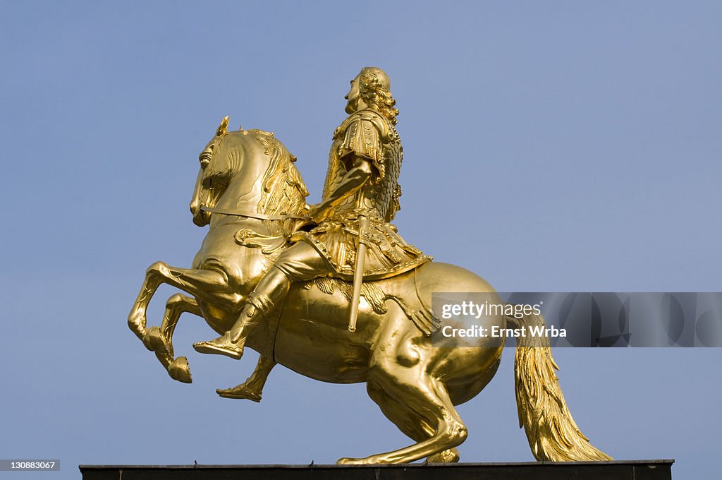 Dresden new town, golden horseman, Friedrich August I. elector of Saxony, August the Strong, Dresden, Saxony, Germany