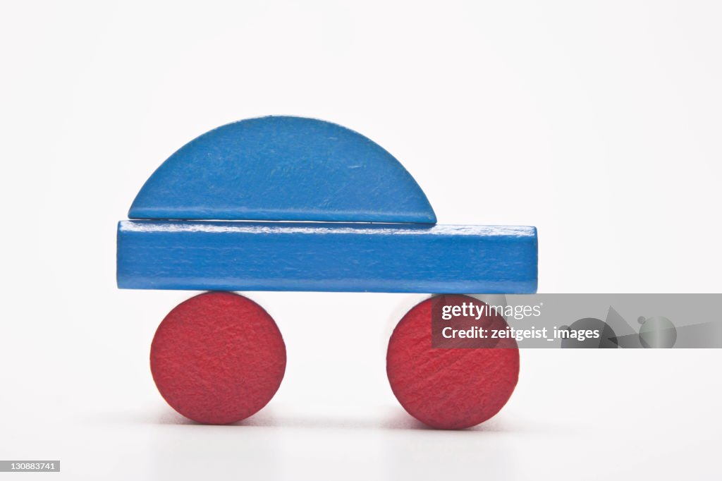 Blue car, made of building bricks