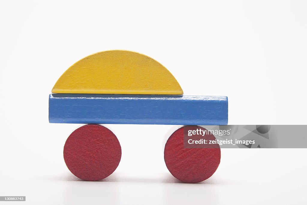 Colorful car, made of building bricks