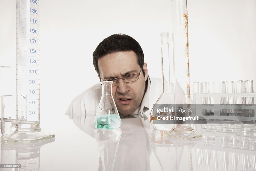 Chemist surprised by the results of an experiment