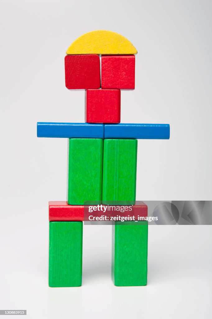 Figure, made of building bricks