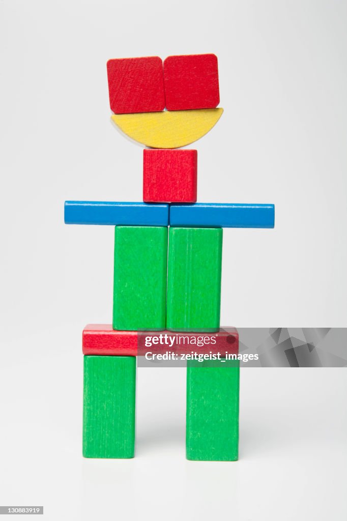 Figure, made of building bricks