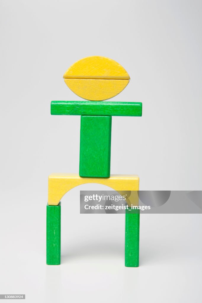 Figure, made of building bricks