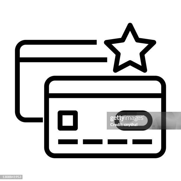 loyalty program line icon, outline symbol vector illustration - loyalty card stock illustrations